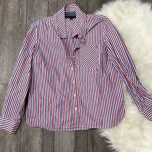 Tommy Hilfiger Tops - Tommy Hilfiger Women’s Striped Button Down